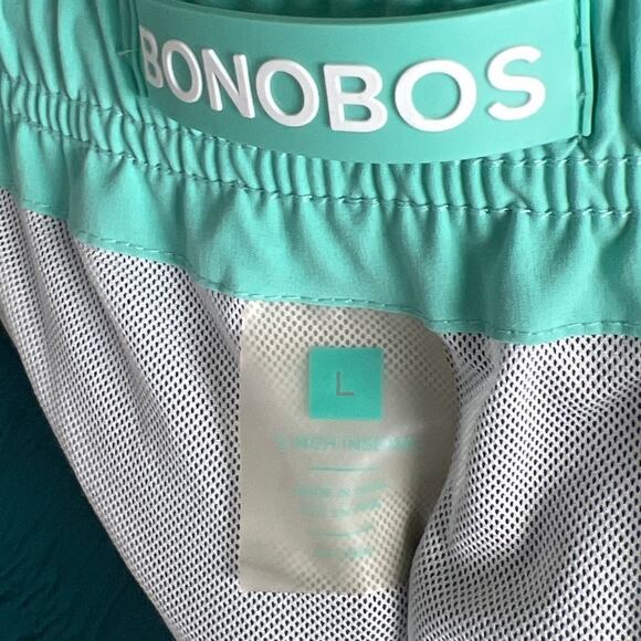 Bonobos Large High Inseam Green Stretch Shorts - Picture 5 of 6